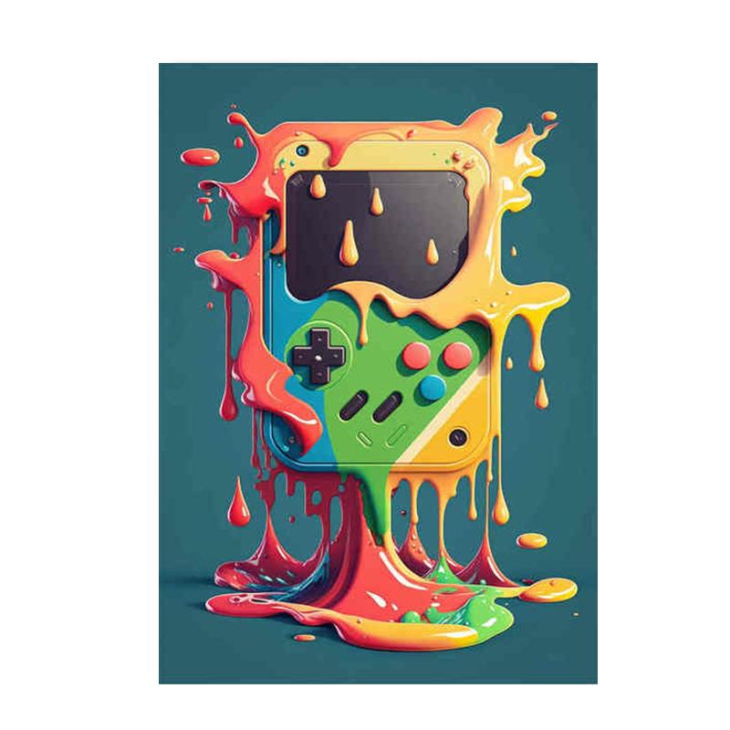Мультяшные игровые контроллеры, консольные постеры и принты, наушники, холст, картины, настенное искусство для бара, игровая комната, домашний декор