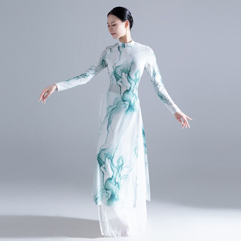 Одежда для занятий классическими танцами в китайском стиле с брюками и комплектом одежды для выступлений из сетки