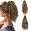 14-дюймовый синтетический короткий кудрявый хвостик на заколке-крабе, наращивание волос для ежедневного использования, блонд, черный, блонд, пушистый парик для женщин