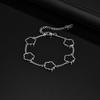 Classic Stainless Steel Bracelet for Men, Five Leaf Flower Gold Silver Color Bracelet, Fashion Waterproof High Quality Jewelry