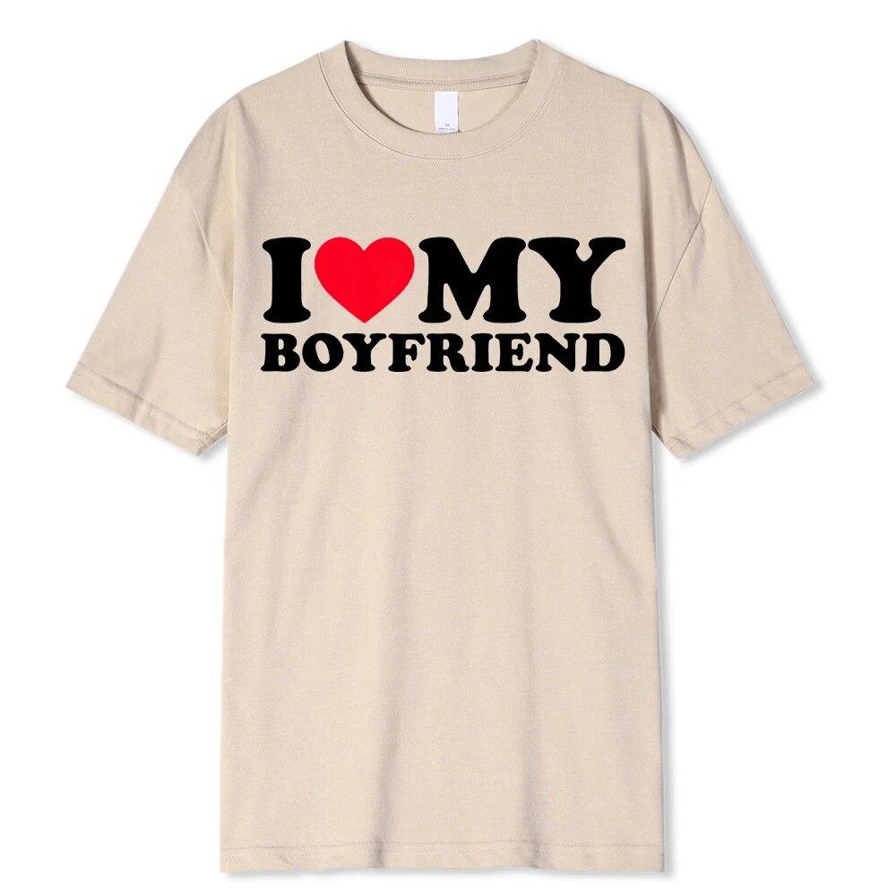 I Love My Boyfriend &I Love My Girlfriend So Please Stay Away From Me BF GF Saying Quote Gift Print Cotton T-shirt