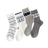 Small Flower Cotton Socks Grey Checkered Boneless Pile Socks New Mid-calf Socks  Spring Summer