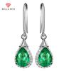 Europe And The United States New Temperament Water Drop Shape Simulation Emerald Tourmaline Color Jewel Earrings Mother's Day Gift