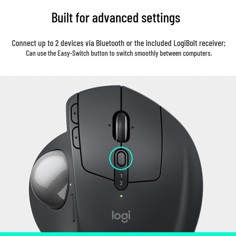 Logitech MX ERGO S Wireless Ergonomic Trackball Mouse