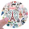 55 шт. наклейки с пейзажами Франции и Парижа, наклейки с Эйфелевой башней, сделай сам, мотоцикл, багаж, гитара, мультфильм, крутая наклейка с граффити