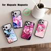 A-Аниме Девушка Чехол Для Телефона Для iPhone17,16,15,14,13,12,11 Plus,Pro Магнитный Для Magsafe Беспроводной Зарядки