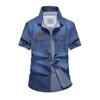 Summer Thin Men 'S Denim Shirt Men 'S Short -Sleeved Cotton Work Shirt