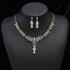 GemChic Women's New Exquisite Hollow Alloy Branch Crystal Rhinestone Drops Collarbone Necklace Earrings Two Piece Set Birthday Christmas Jewelry Gift