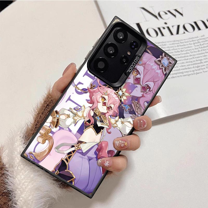 Мягкий чехол для телефона Genshin Impact в стиле аниме для Samsung Galaxy S24 S25 FE S26 Edge S23 Ultra S22 Plus S21 + Ударопрочная задняя крышка