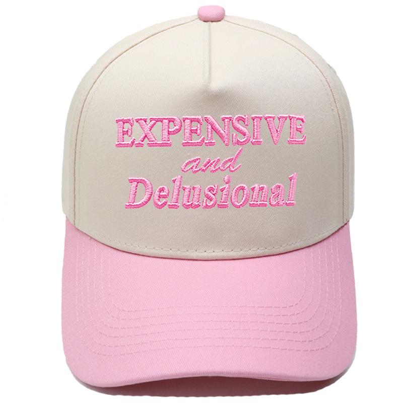 EXPENSIVE and Delusional Truck Driver Hat Three-dimensional embroidery color matching baseball cap for men and women