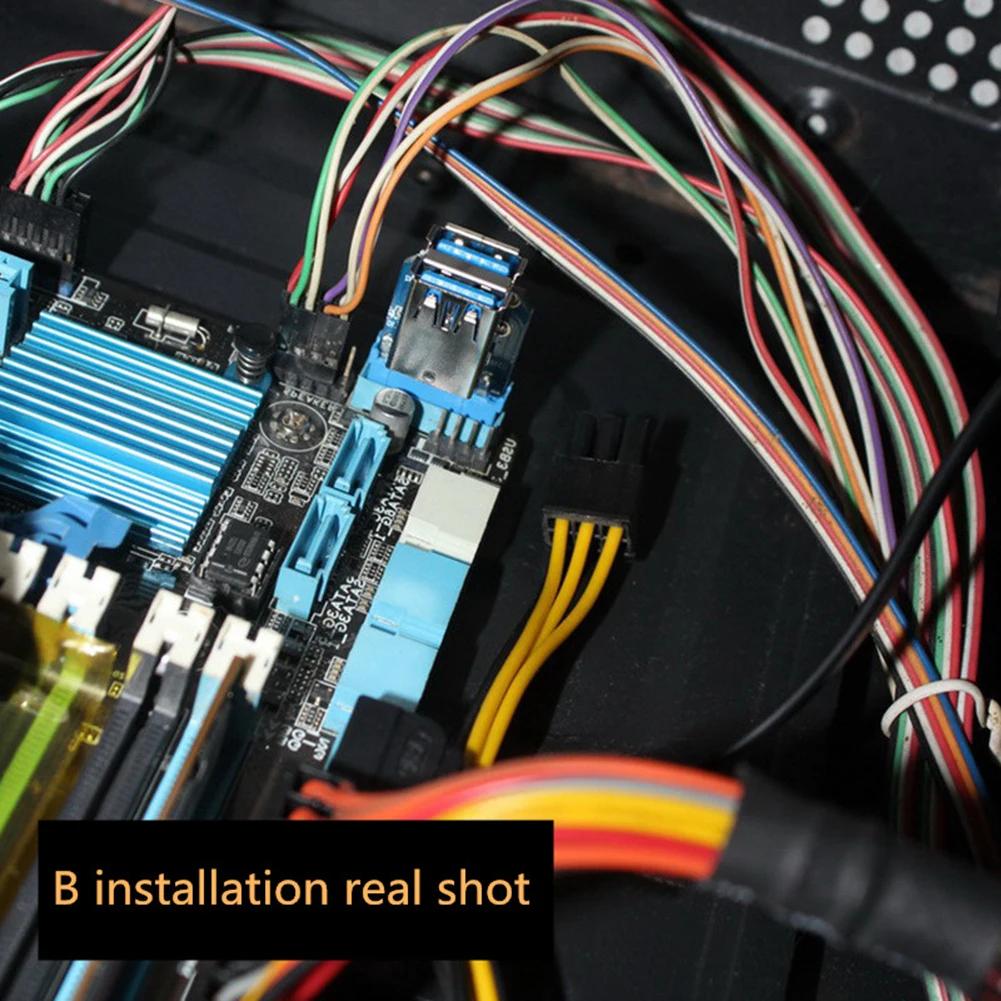 Female Motherboard Adapter USB 3.0 19 20 Pin Socket To Dual USB 3.0 A Splitter Anti-Interference Ability Stability