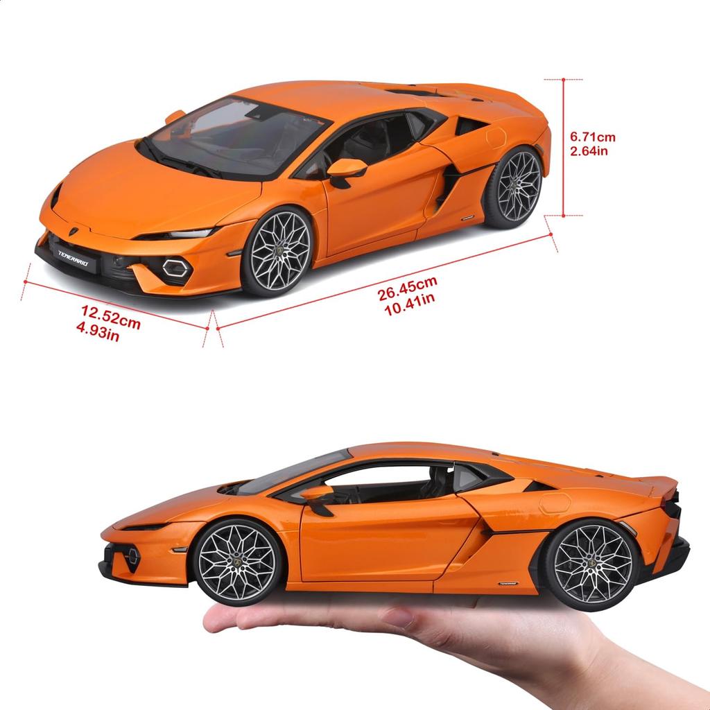 Bburago Scale Lamborghini Temerario Orange Diecast Model Finished Model OG 1/18 / Car, 18-11052