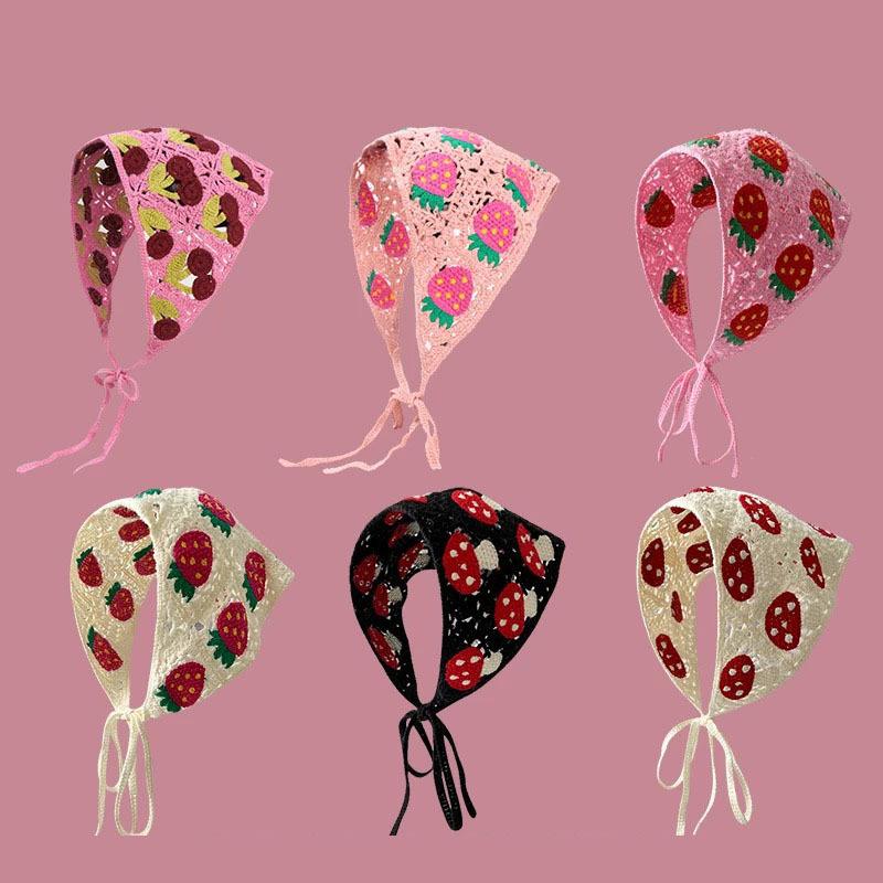 Triangle Scarves Knitted Headscarves Hair Accessories Rustic Style Hair Bands Summer Women's Bags Headwear Travel Headbands