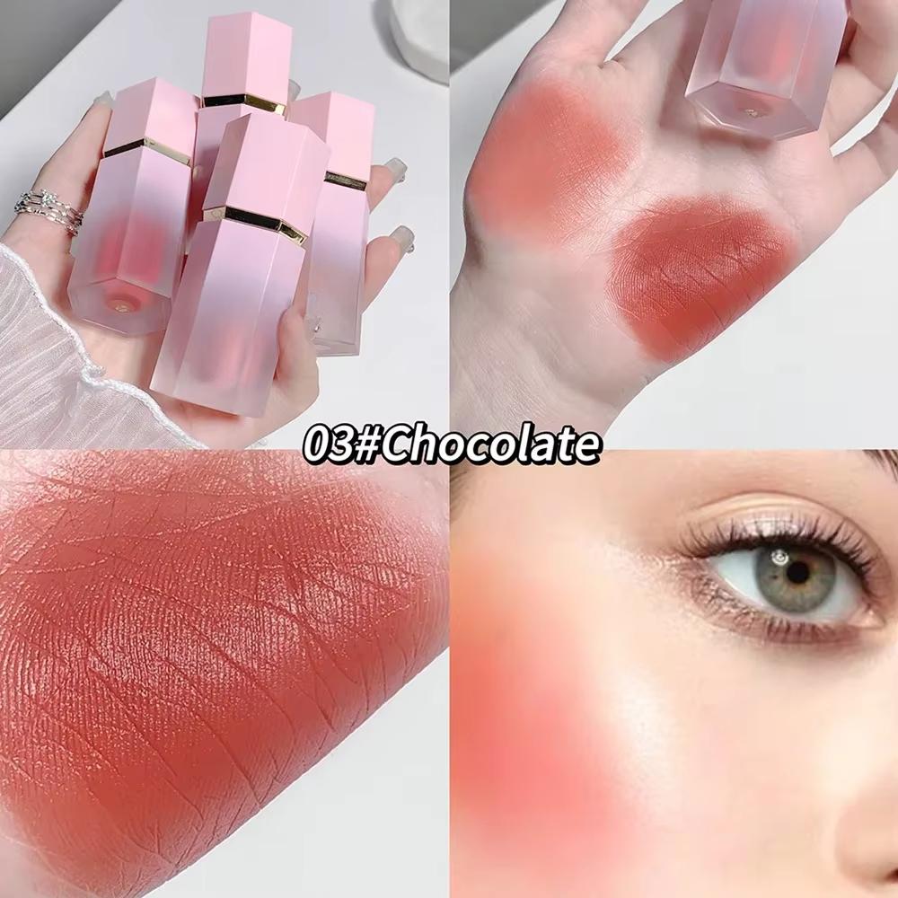 6 Color Liquid Blush Cream Matte Face Smooth Cheek Eye Mousse Blush Highlighter Stick Rouge Waterproof Contour Make Up