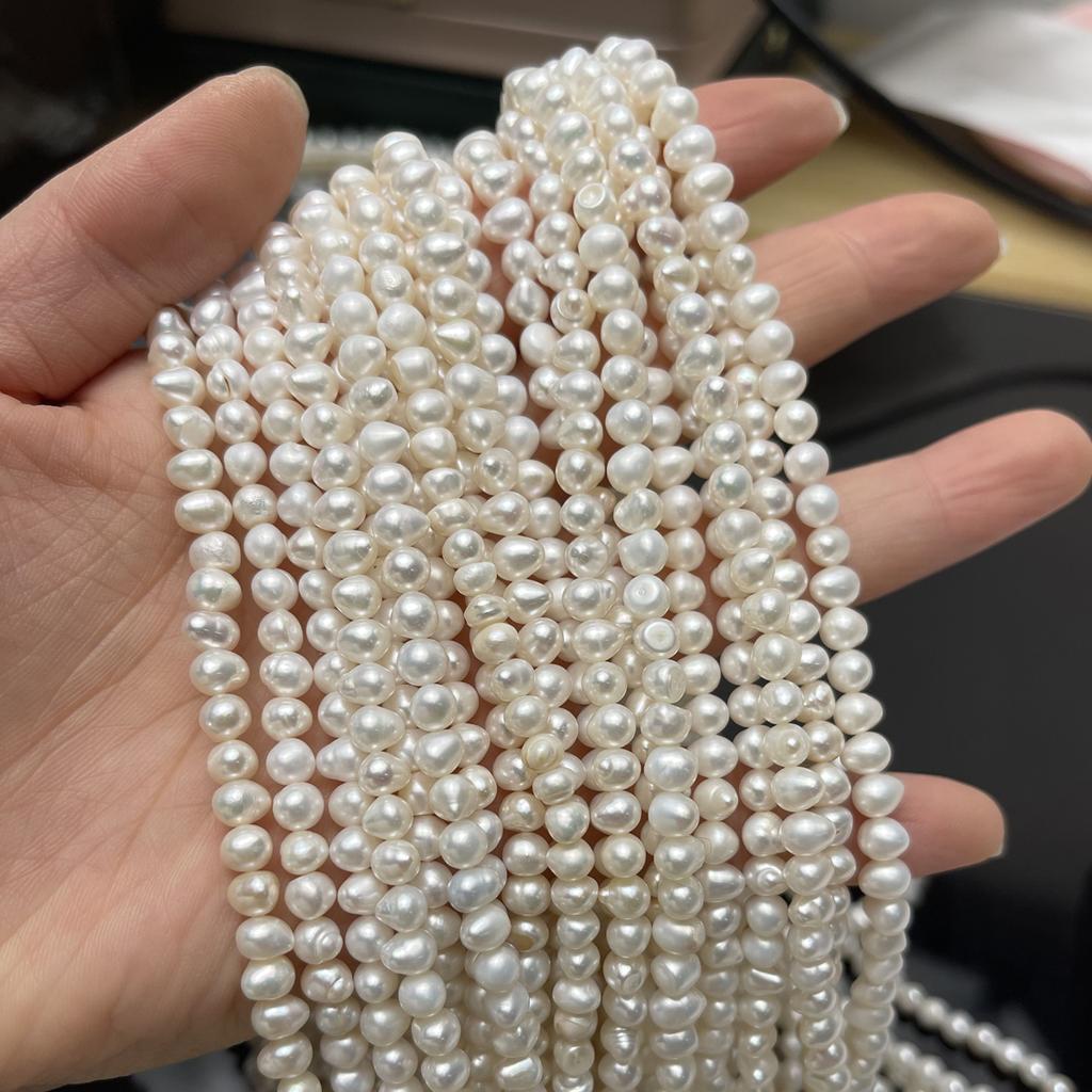 1 нить, белые натуральные пресноводные жемчужные бусины, 4-5 мм, для DIY ожерелий, браслетов, изготовления украшений, 36 см