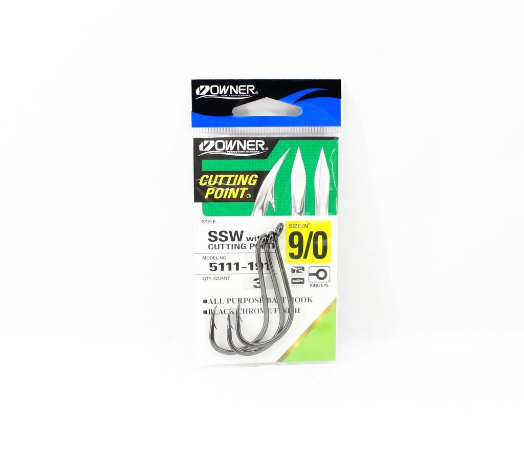 Owner SSW Cutting Point Hook Size 9/0 Black (8318)
