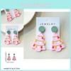 Charming Creative Cartoon Dopamine Christmas Tree Acrylic Earrings For Women