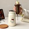 Кавайная кружка-термос с котиком, термос из нержавеющей стали с фильтром-соломкой для горячего и холодного кофе, чая, портативная термокружка 500 мл