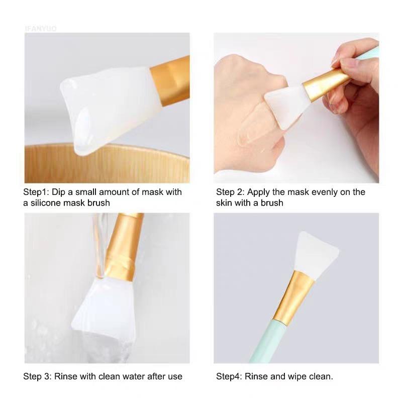 Силиконовая кисть для маски для лица Инструмент для ухода за кожей лица Мягкая кисть для нанесения глиняной пленки DIY Кисть для регулировки Наклонный хвостик Нанесение Инструменты для красоты лица