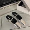 2024 Летние мюли-тапочки женские 2024 Туфли на низком квадратном каблуке женские элегантные вечерние платья сандалии-слайды женские сандалии с квадратным носком