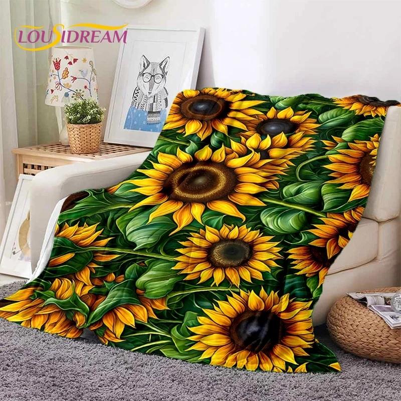 Мягкое фланелевое одеяло Dream Sun Flowers Nordic Daisy для кровати, спальни, дивана, пикника, плед для покрывала, отдыха на свежем воздухе, сна, подарок