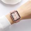 Watches for Women Rectangle Digital Watch Simple Women Quartz Wrist Watch Silicone Strap Lady Clock