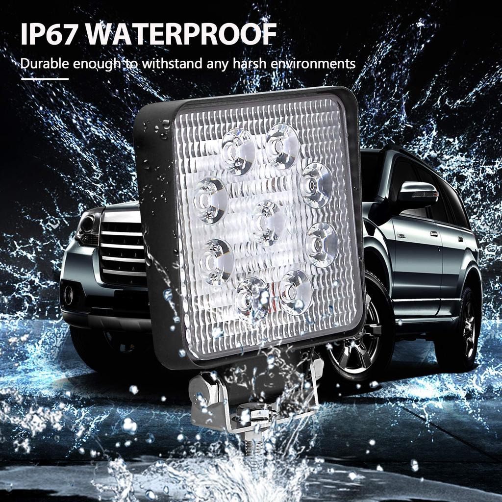 RIGIDON 27 Вт рабочий свет квадратный 4 дюйма светодиодный рабочий свет палубный свет набор из 2 светодиодных прожекторов световая панель универсальная 12 В-24 В