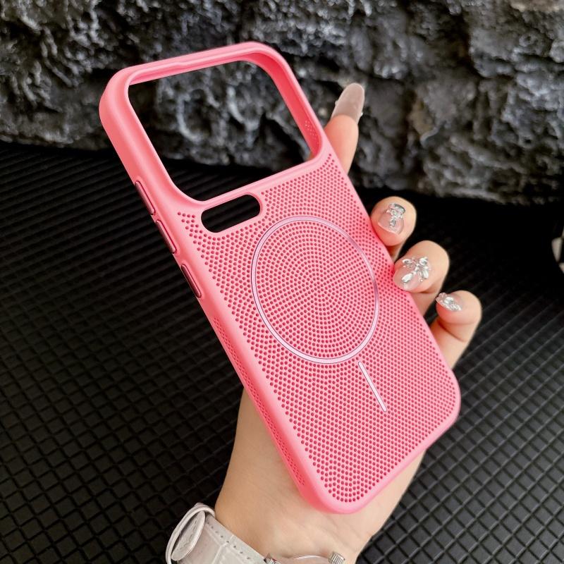 Роскошный охлаждающий сетчатый беспроводной зарядный чехол для 17 Pro Max 15 14 Pro Для Magsafe Магнитный Защитный Дышащий Бронированный Чехол
