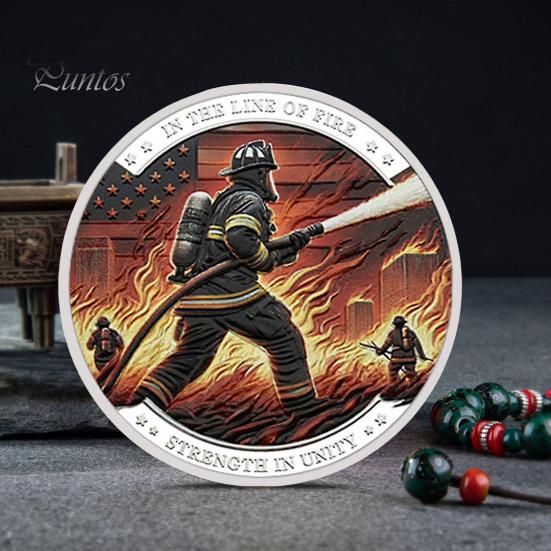 1 Pc/3 Pcs/5 Pcs Firefighter Souvenir Coin Fireman Rescue Department Souvenir Coin Lightweight Firefighter Collectible Coin for Boss Day Employee