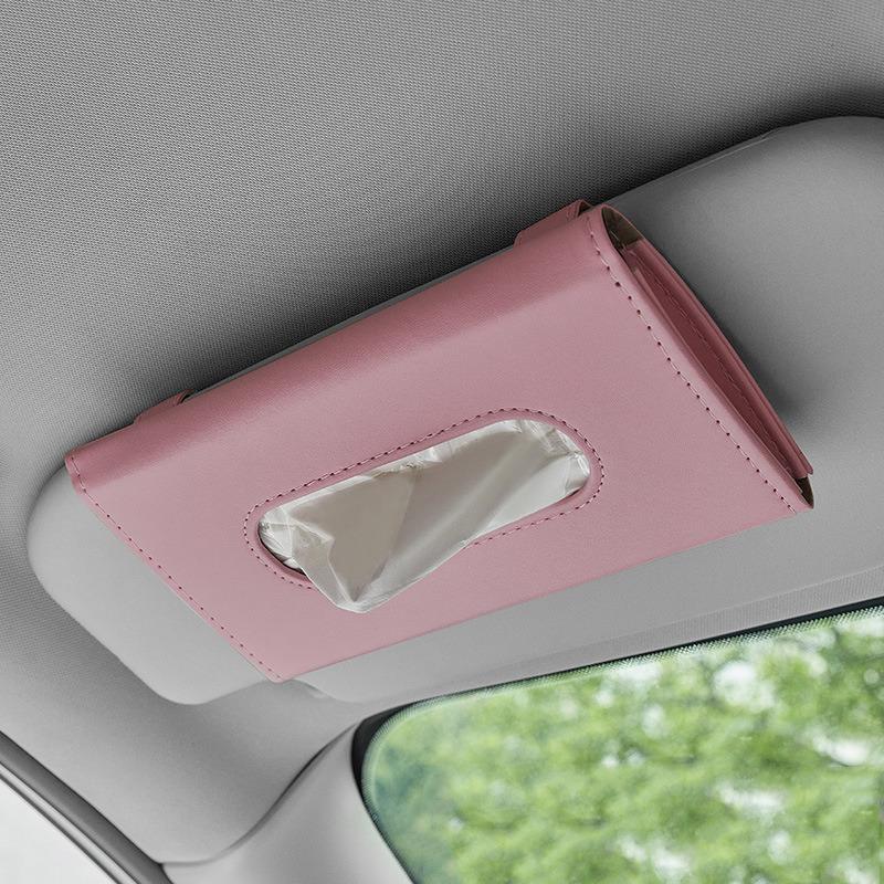 Новая мягкая кожаная автомобильная коробка для салфеток, автомобильный солнцезащитный козырек, блок, подвесной контейнер, держатель для полотенец, салфетка, бумажная стойка, органайзер, сумка для хранения