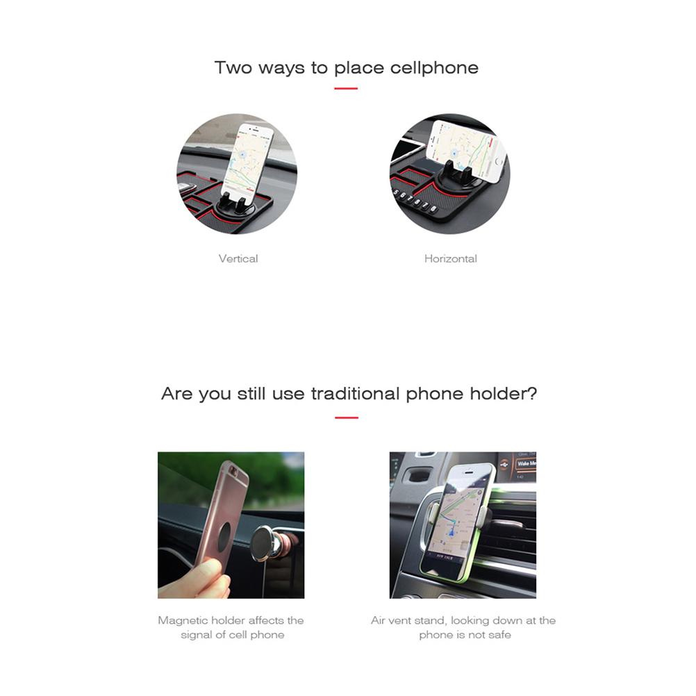 Многофункциональный автомобильный противоскользящий коврик, держатель для телефона, временный парковочный номер, табличка для хранения, панель для хранения