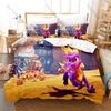 Classic Dragon Game Bedding Set, Duvet Cover & 2 Pillowcases, Iconic Spyro Design Comfortable Home Bedding Supplies