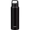 Peacock AKR-80 BD 800ml Insulated Water Bottle with Handle, 0.8L, Compatible with Sports Drinks, Matte Black, Matte Clear Black