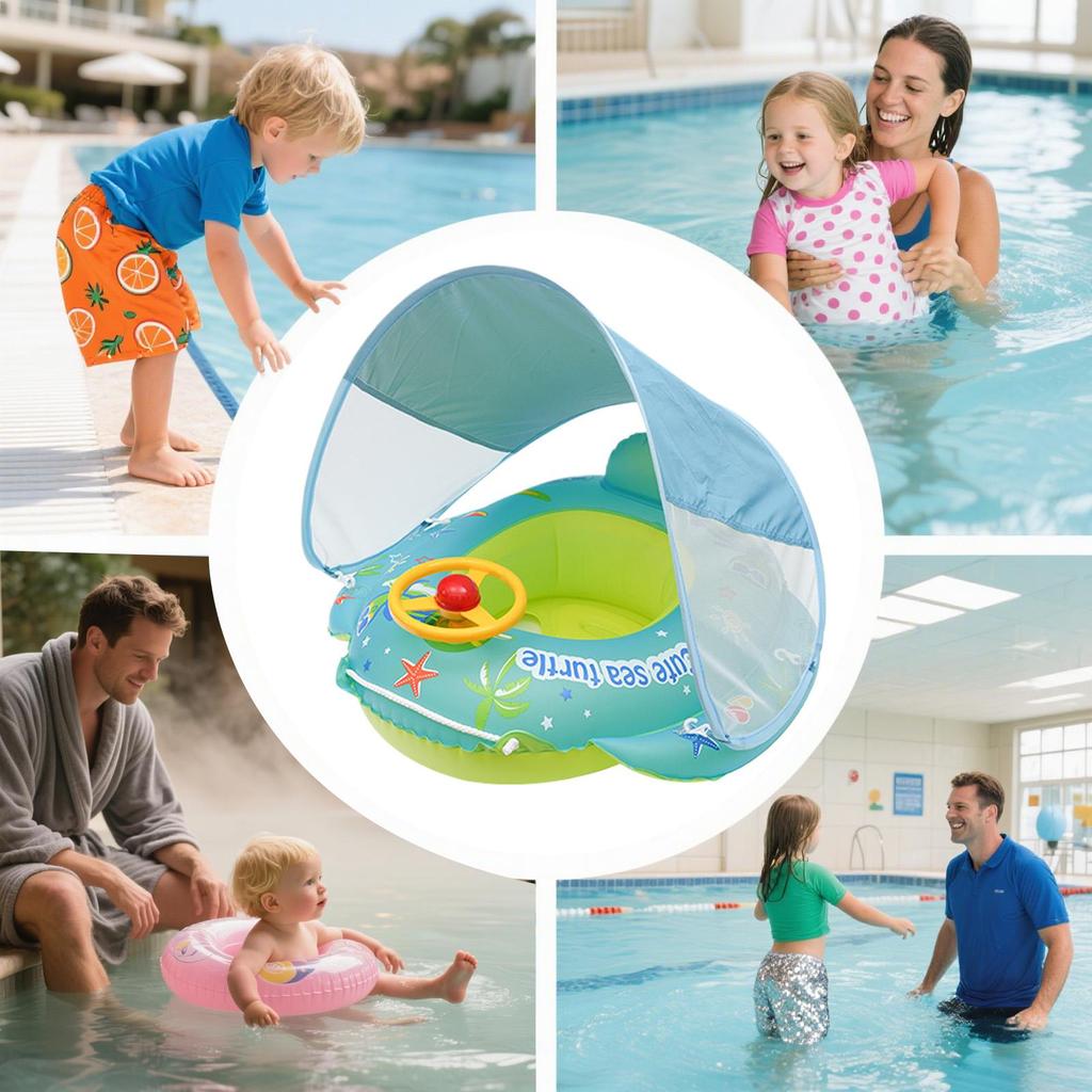 Детский надувной круг для плавания с навесом от солнца, надувная плавательная дорожка, летние круги для бассейна для детей, кольца для купания младенцев