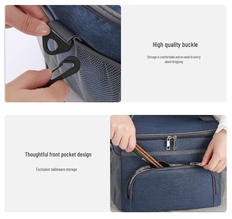 Waterproof Leak-Proof Insulated Picnic Lunch Bag: Portable & Durable for Hot and Cold Meals