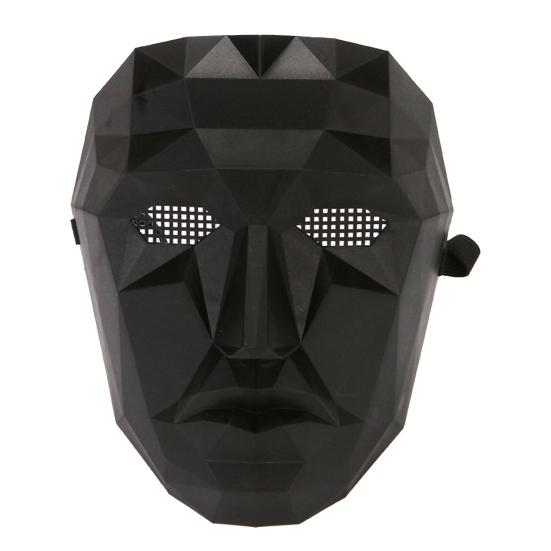 Маска для косплея с геометрическим узором, полнолицевая маска с сетчатыми регулируемыми ремнями, один размер, взрослая маска для костюмированных вечеринок, косплей