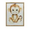 Poster Smiling Monkey On White Background Poster Smiling Monkey On White Background, 30X40 Cm, Gold Aluminum Frame, 230 Gsm Matte Paper