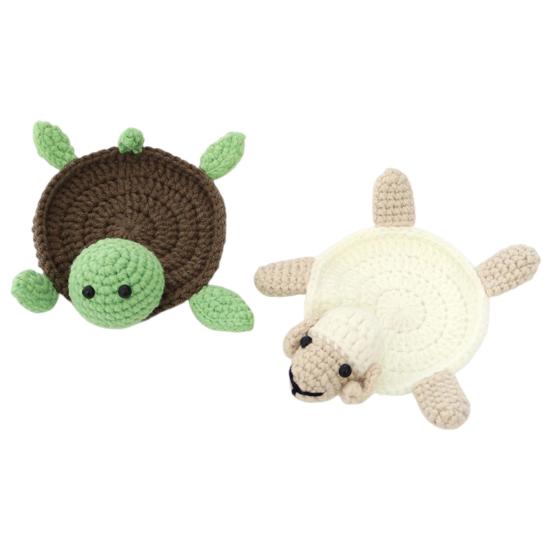 Подставка под стакан Yousheng Knitted Turtle Coaster, очаровательные вязаные крючком коврики для чашек, термостойкие впитывающие салфетки для стола, нескользящие подставки под стаканы в виде овцы для кухни и офиса