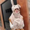 Mary Hat Scarf Integrated Female Autumn and Winter Cute Cycling New Girl Rabbit Ears