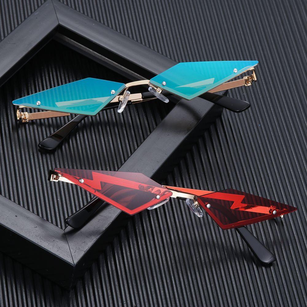 Ladies Eyewear UV400 Fashion Women Sunglasses True Film Lens Rimless Sun Glasses Diamond Shape