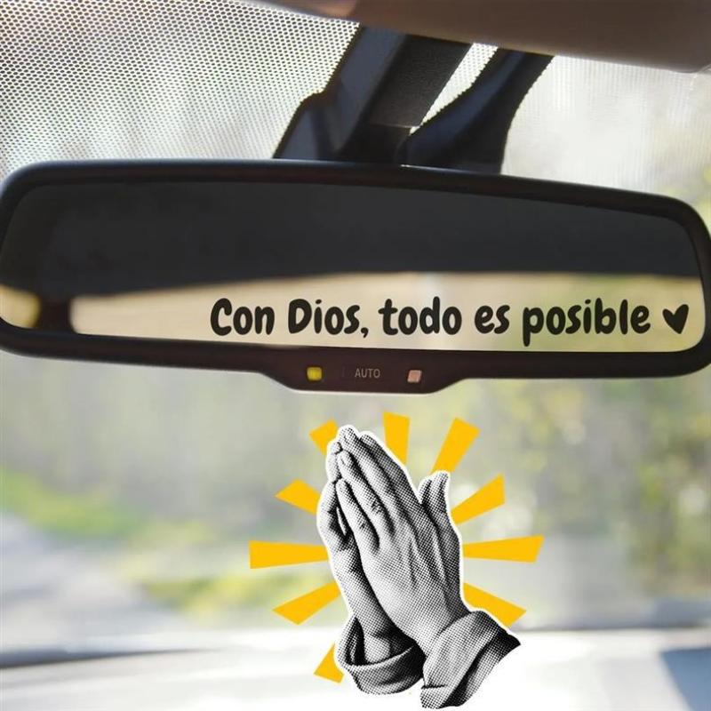 2Pcs Waterproof Car Mirror Stickers Te Amo Maneja Con Cuidado No Residue Decals for Car DIY Accessories