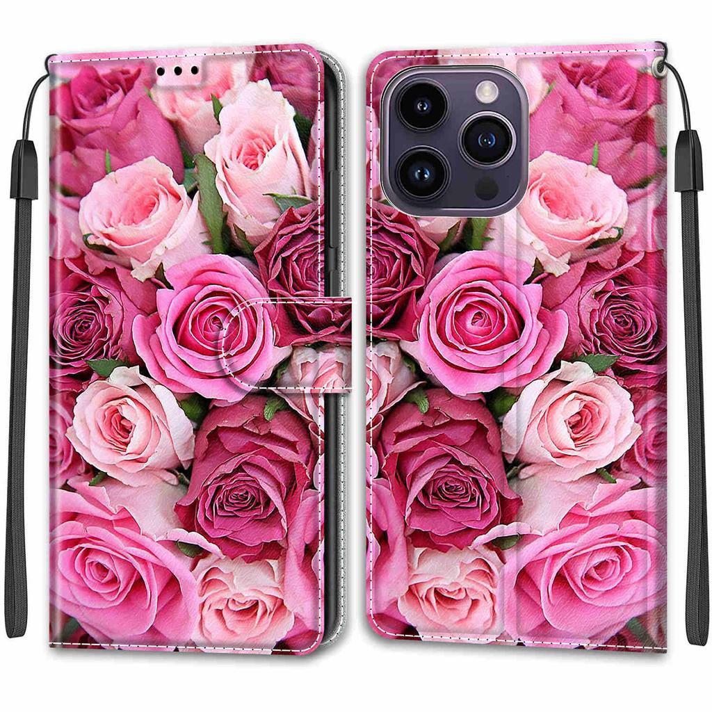 Роскошный окрашенный кожаный чехол-кошелек в стиле книги, защитный чехол для iPhone 16 15 14 13 12 Pro Max 15Pro 16Pro iPhone11