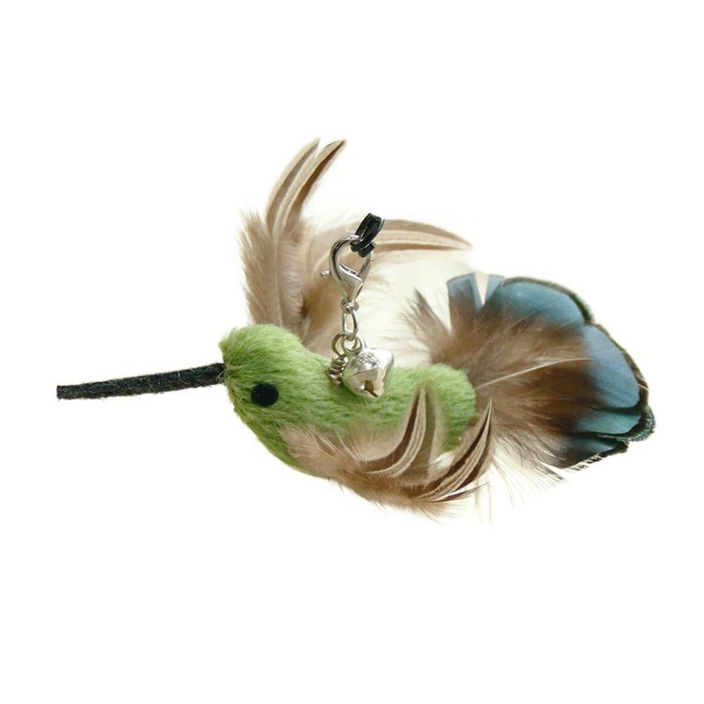 Funny Simulation Feather Bird Sucker Cat Stick Toy Playing Teaser Wand Replacement Head Interactive Cat Toy Cat Supplies