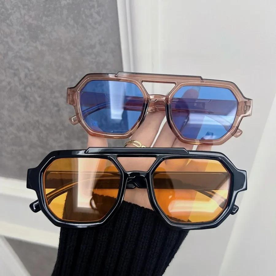 Дизайнерские квадратные солнцезащитные очки Женские Мужские Модные Брендовые Океанического цвета Солнцезащитные очки Женские Мужские Зеркальные Классические Большие