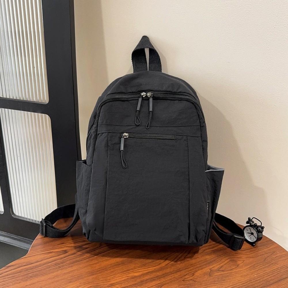 Fashion Large Capacity Backpack Multifunctional Solid Color School Bag Ultra-Light Shoulder Bag Travel