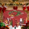 WTEMPO Рождественская круглая скатерть с принтом Рождественская скатерть для вечеринки в помещении и на открытом воздухе Кухонные аксессуары Рождественский подарок, Праздничные украшения для дома