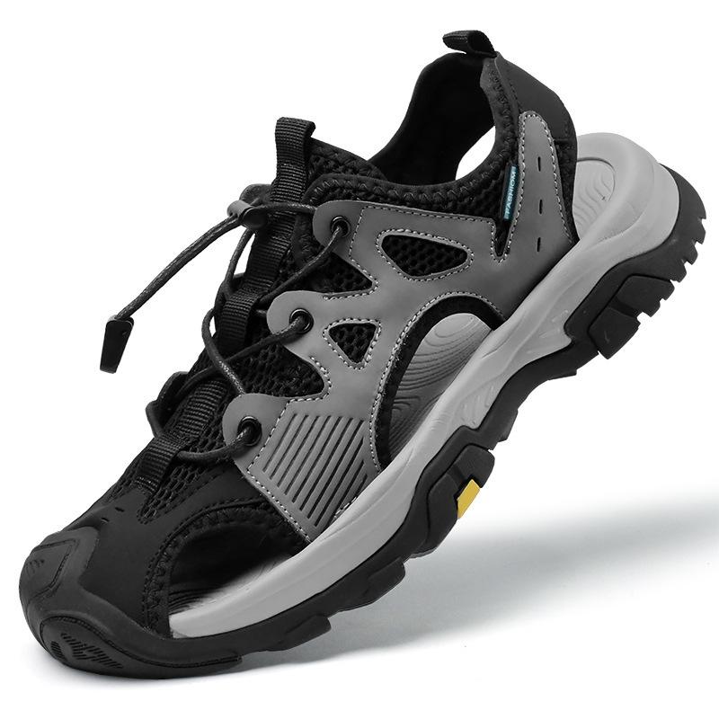 Summer Outdoor Shoes Beach Shoes Men's Bag Head Sandals, Breathable Mesh Men's Shoes Non-slip Walking Shoes Casual Shoes Trendy Shoes