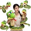 Мягкая плюшевая игрушка змея с большими глазами, плюшевая длинная змея, рептилия, плюшевая игрушка, мультяшное чучело, украшение для автомобиля