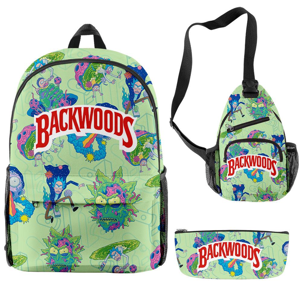 Школьный Сезон Студенческий Рюкзак Backwoods Сигарный Набор Рюкзаков Сумка-Мессенджер Пенал Набор из Трех Предметов