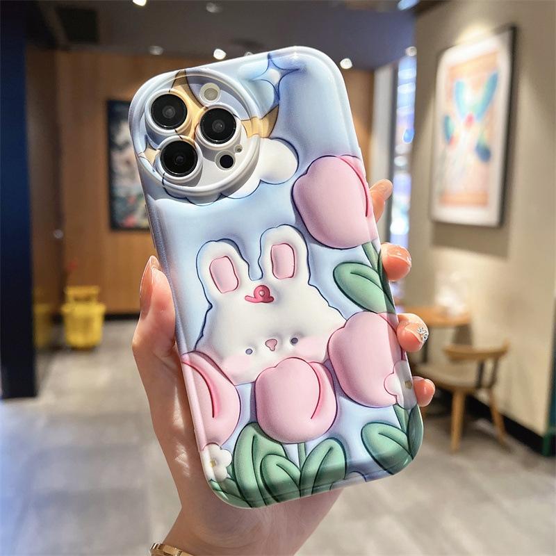 3D визуальное ощущение подходит для чехла для мобильного телефона iphone13 Apple 15promax креативный 14 женский мультяшный xr противоударный мягкий